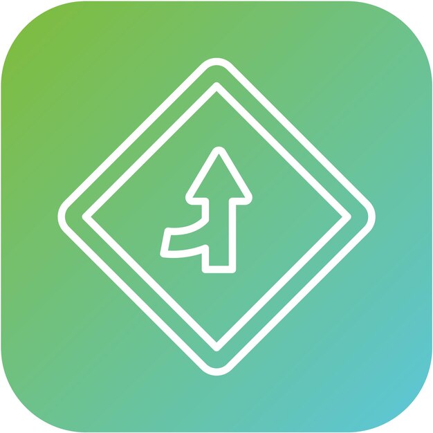 Diseño vectorial Estilo del icono de la carretera de fusión