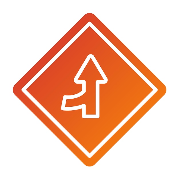 Diseño vectorial Estilo del icono de la carretera de fusión