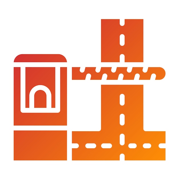 Diseño vectorial Estilo del icono de la carretera de peaje