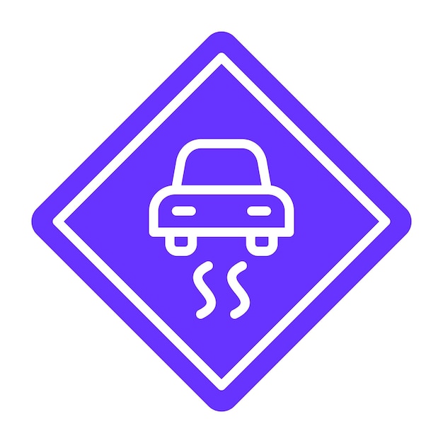 Diseño vectorial Estilo del icono de la carretera resbaladiza
