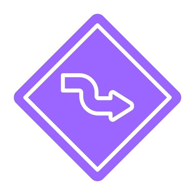 Diseño vectorial estilo icono de la carretera Zig Zag