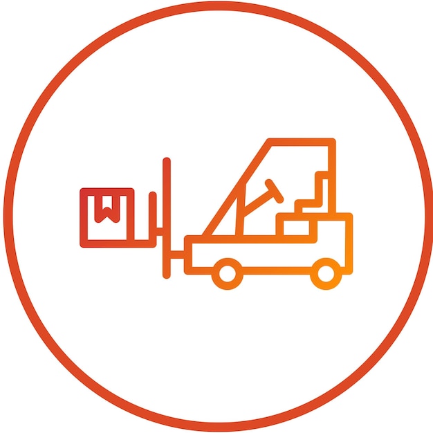 Diseño vectorial del estilo del icono de la carretilla elevadora