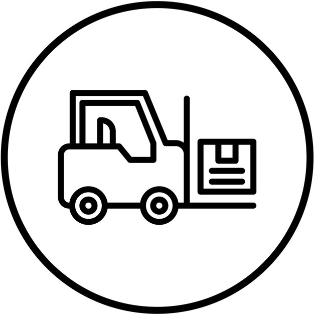 Diseño vectorial del estilo del icono de la carretilla elevadora