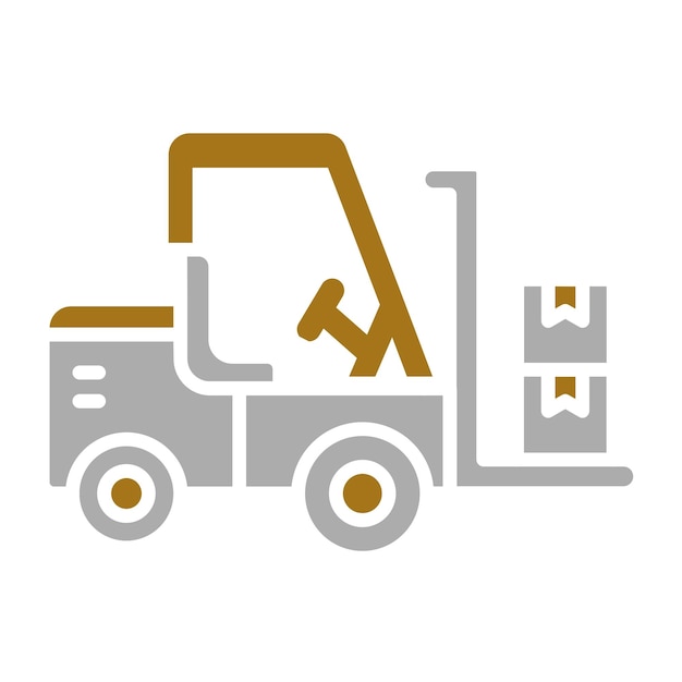Diseño vectorial del estilo del icono de la carretilla elevadora