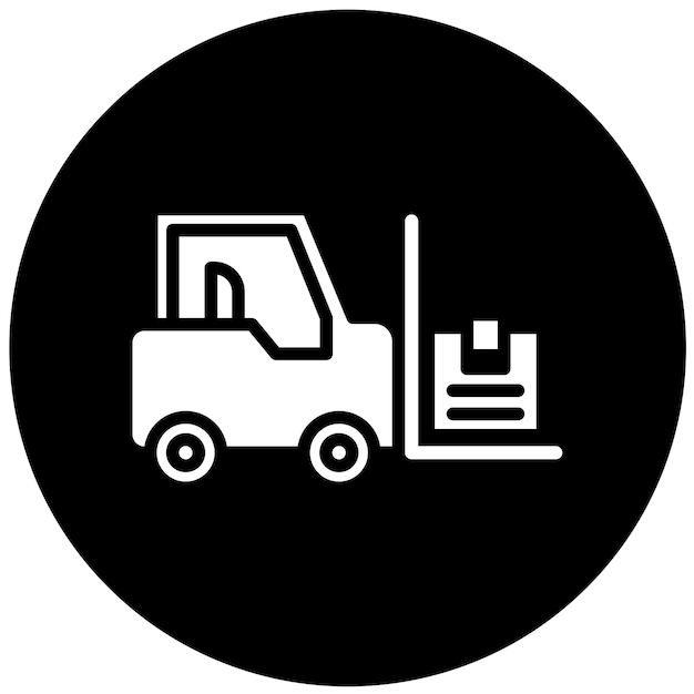Diseño vectorial del estilo del icono de la carretilla elevadora
