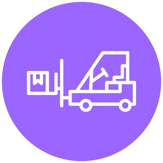 Diseño vectorial del estilo del icono de la carretilla elevadora