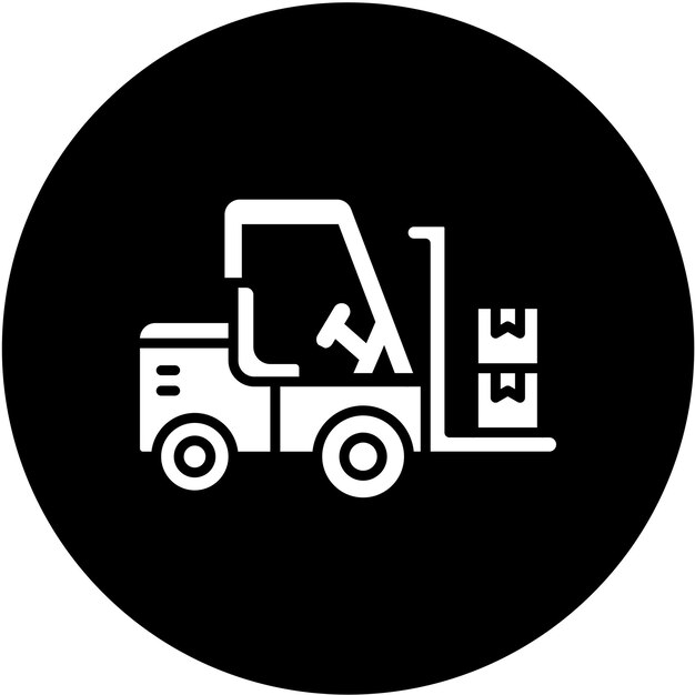Diseño vectorial del estilo del icono de la carretilla elevadora