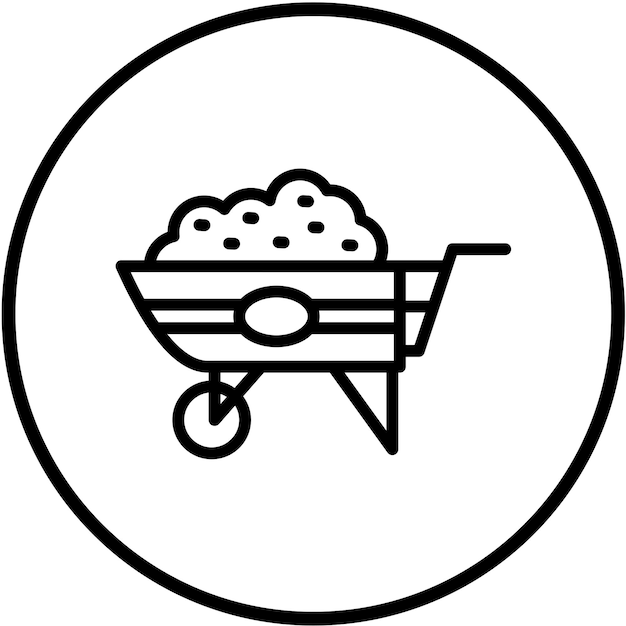 Diseño vectorial Estilo del icono de la carretilla