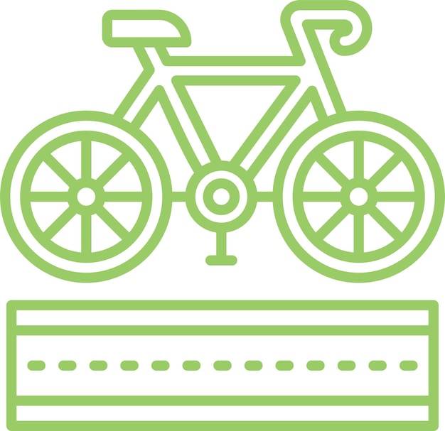 Diseño vectorial del estilo del icono del carril para bicicletas