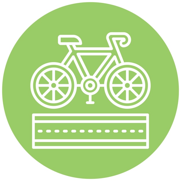 Diseño vectorial del estilo del icono del carril para bicicletas