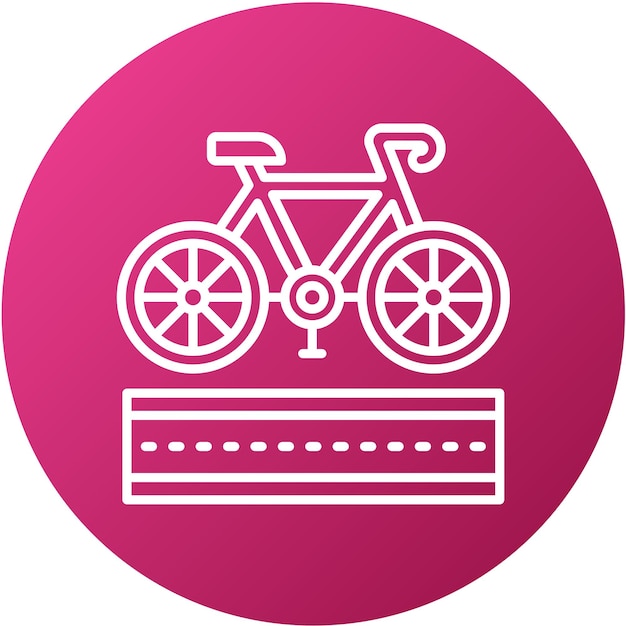 Vector diseño vectorial del estilo del icono del carril para bicicletas