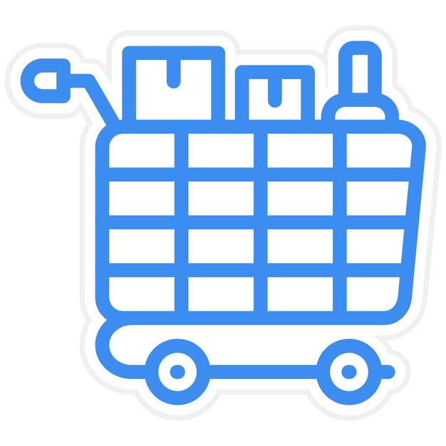 Diseño vectorial del estilo del icono del carrito de alimentos