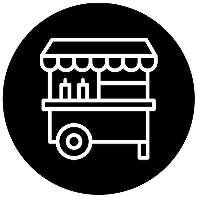 Diseño vectorial del estilo del icono del carrito de alimentos