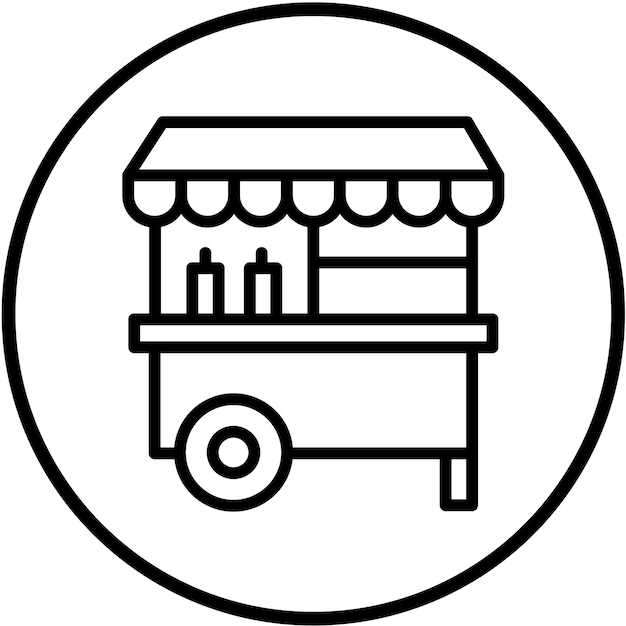 Diseño vectorial del estilo del icono del carrito de alimentos