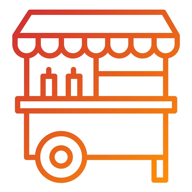 Diseño vectorial del estilo del icono del carrito de alimentos