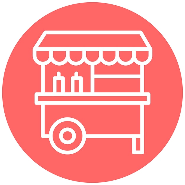 Diseño vectorial del estilo del icono del carrito de alimentos