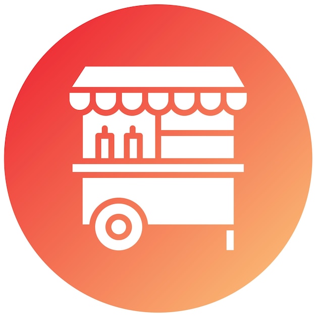 Diseño vectorial del estilo del icono del carrito de alimentos