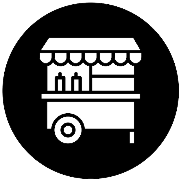 Diseño vectorial del estilo del icono del carrito de alimentos