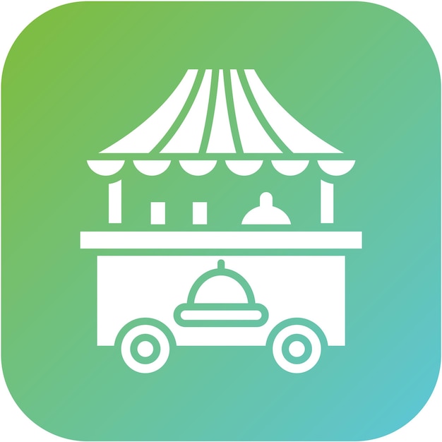 Diseño vectorial del estilo del icono del carrito de alimentos