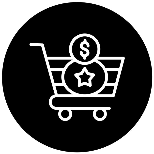 Diseño vectorial Estilo del icono del carrito de compra
