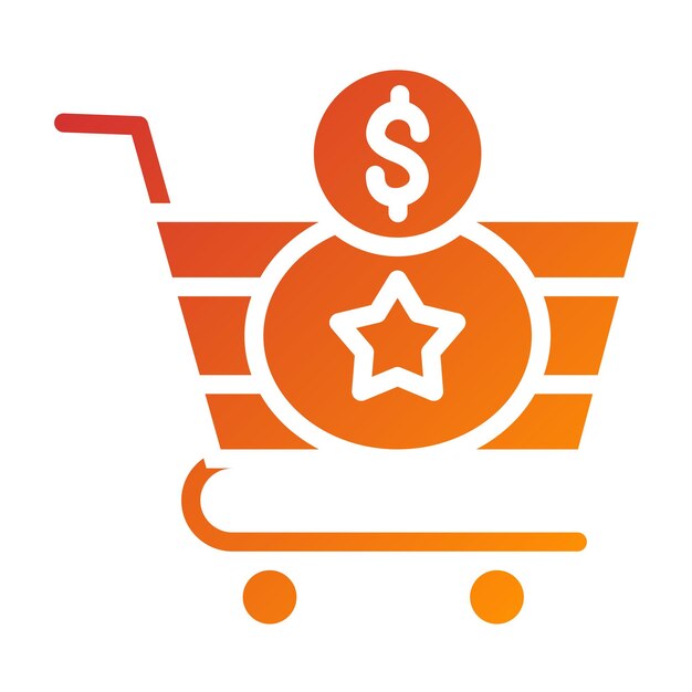 Diseño vectorial Estilo del icono del carrito de compra