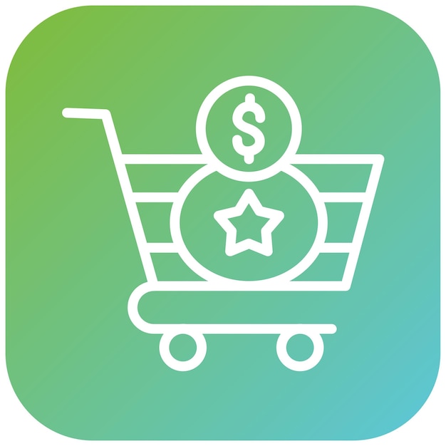 Diseño vectorial Estilo del icono del carrito de compra