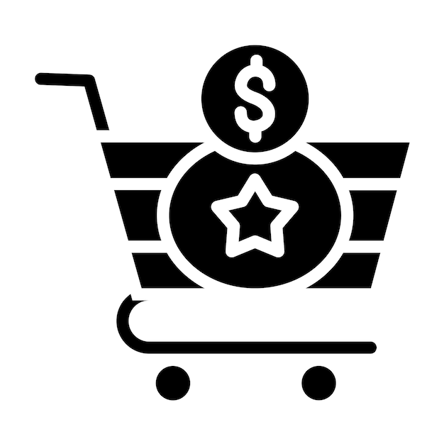 Diseño vectorial Estilo del icono del carrito de compra