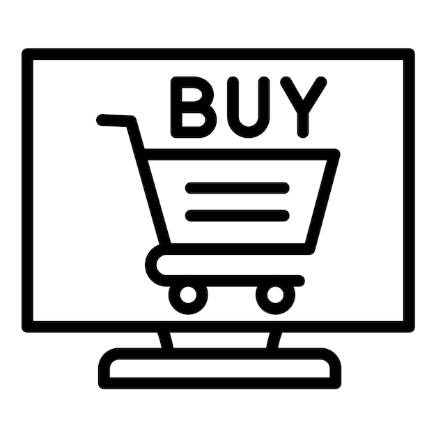 Diseño vectorial Estilo del icono del carrito de compra