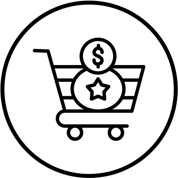 Diseño vectorial Estilo del icono del carrito de compra