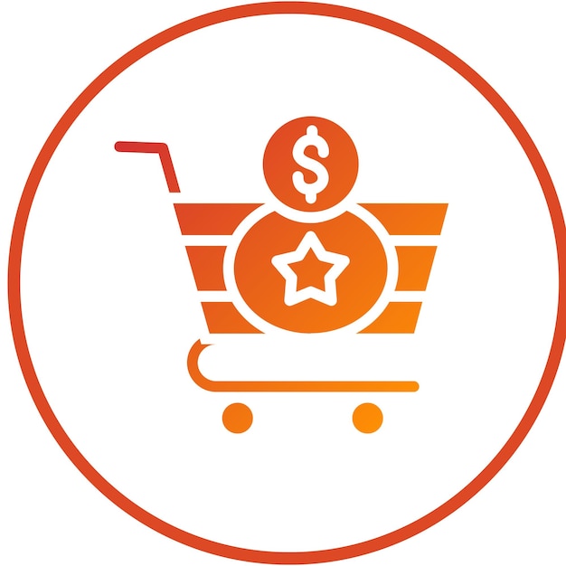 Diseño vectorial Estilo del icono del carrito de compra