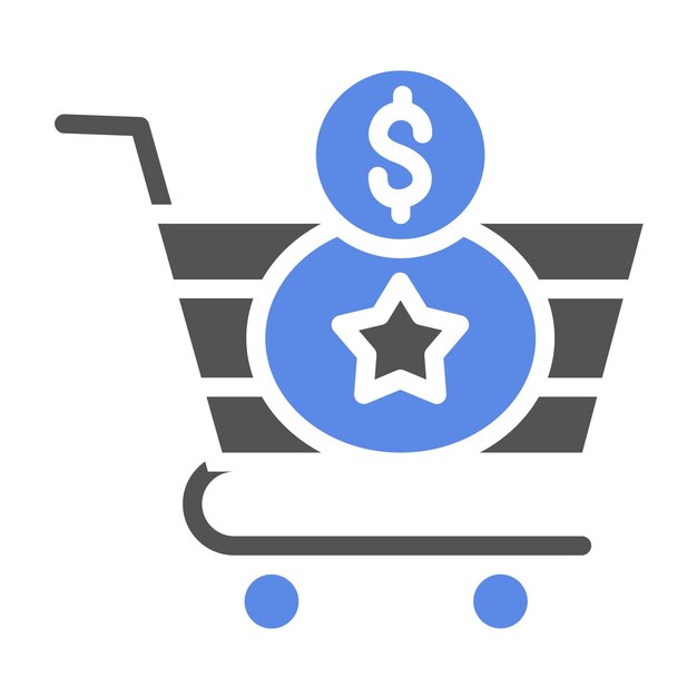 Diseño vectorial Estilo del icono del carrito de compra