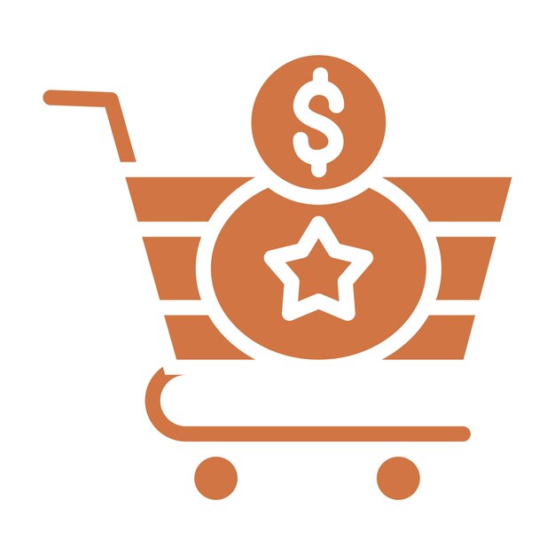 Diseño vectorial Estilo del icono del carrito de compra
