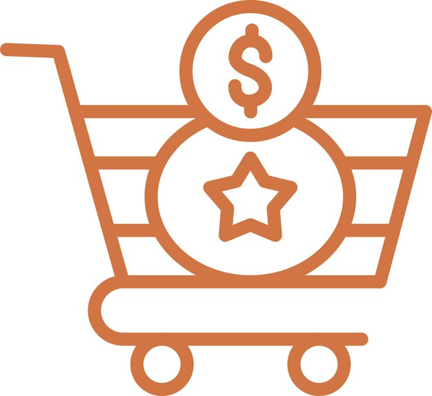 Diseño vectorial Estilo del icono del carrito de compra