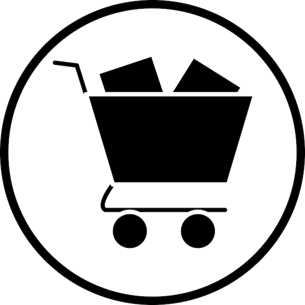 Diseño vectorial Estilo del icono del carrito de compras