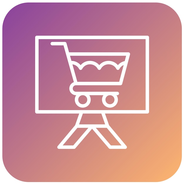 Diseño vectorial Estilo del icono del carrito de compras