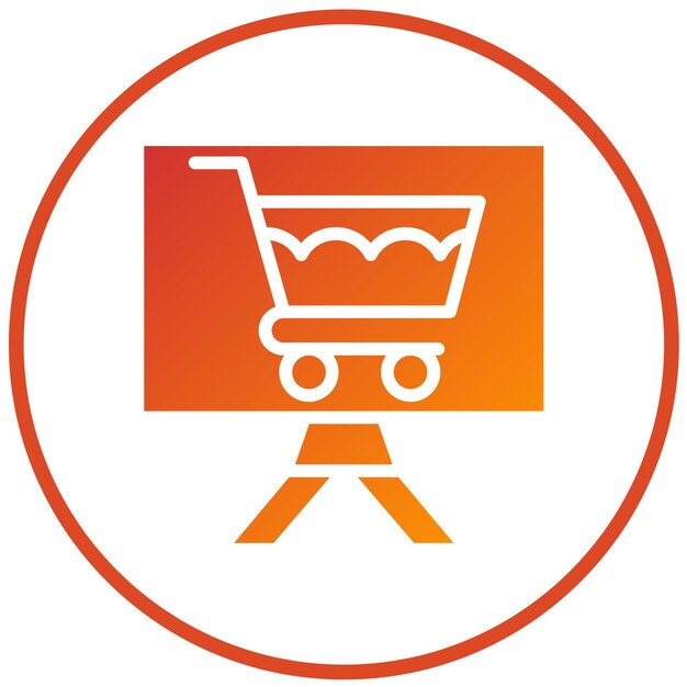 Diseño vectorial Estilo del icono del carrito de compras