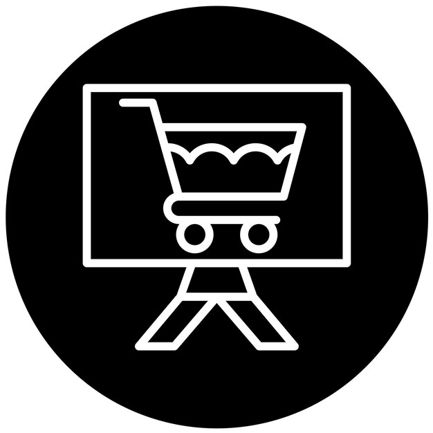 Diseño vectorial Estilo del icono del carrito de compras