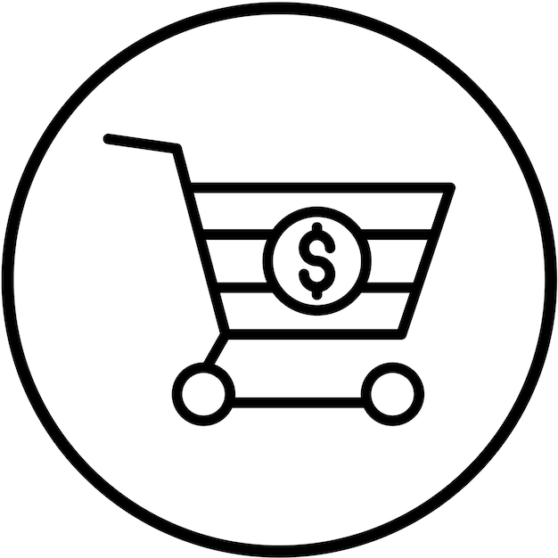 Diseño vectorial Estilo del icono del carrito de compras
