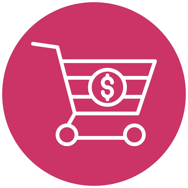 Diseño vectorial Estilo del icono del carrito de compras