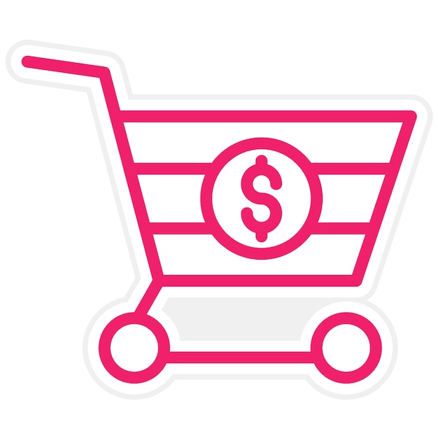 Diseño vectorial Estilo del icono del carrito de compras