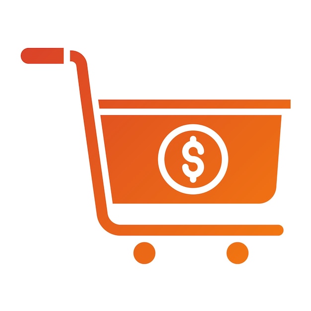 Diseño vectorial Estilo del icono del carrito de compras