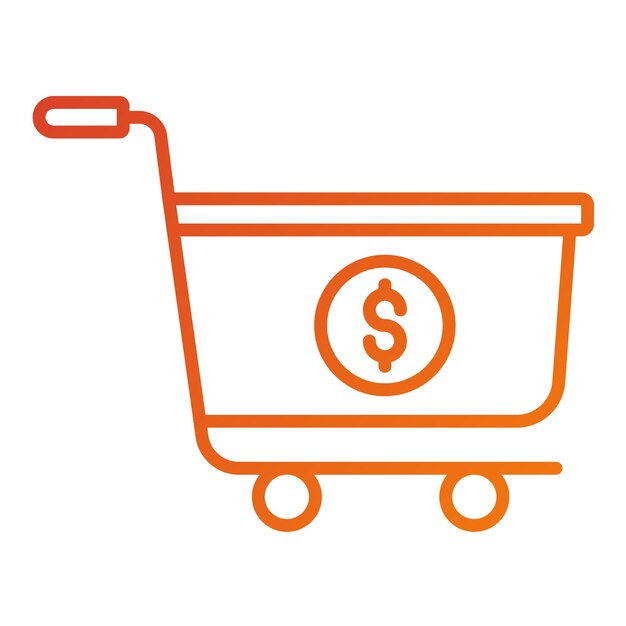 Diseño vectorial Estilo del icono del carrito de compras