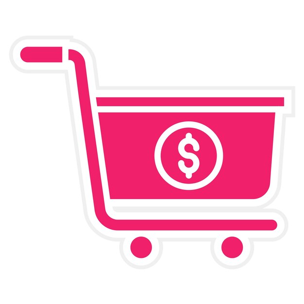 Diseño vectorial Estilo del icono del carrito de compras