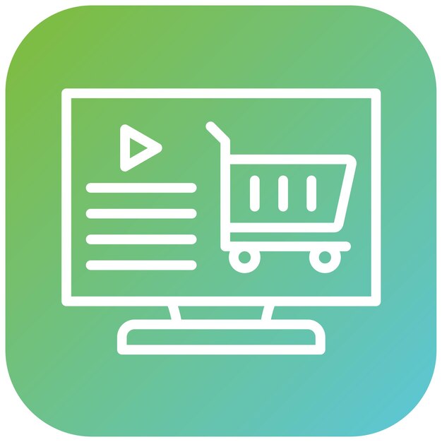 Diseño vectorial Estilo del icono del carrito digital