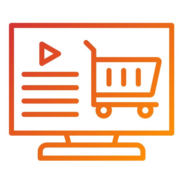 Diseño vectorial Estilo del icono del carrito digital