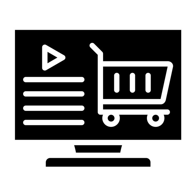 Diseño vectorial Estilo del icono del carrito digital