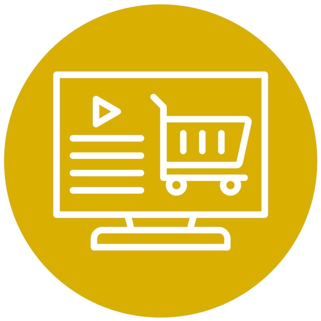 Diseño vectorial Estilo del icono del carrito digital