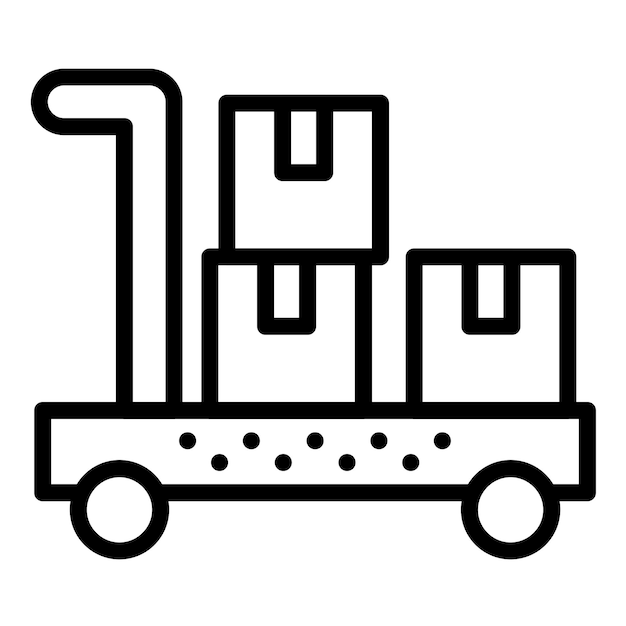 Diseño vectorial Estilo del icono del carrito enviado