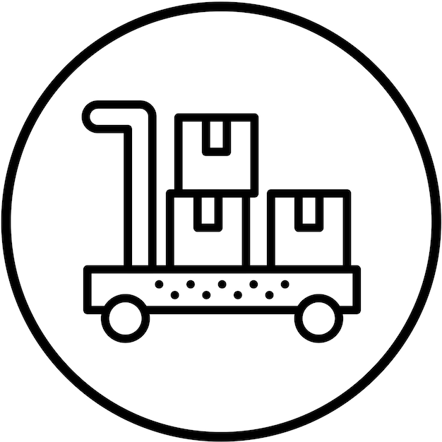 Diseño vectorial Estilo del icono del carrito enviado