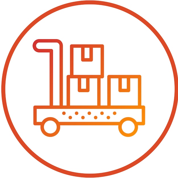 Diseño vectorial Estilo del icono del carrito enviado